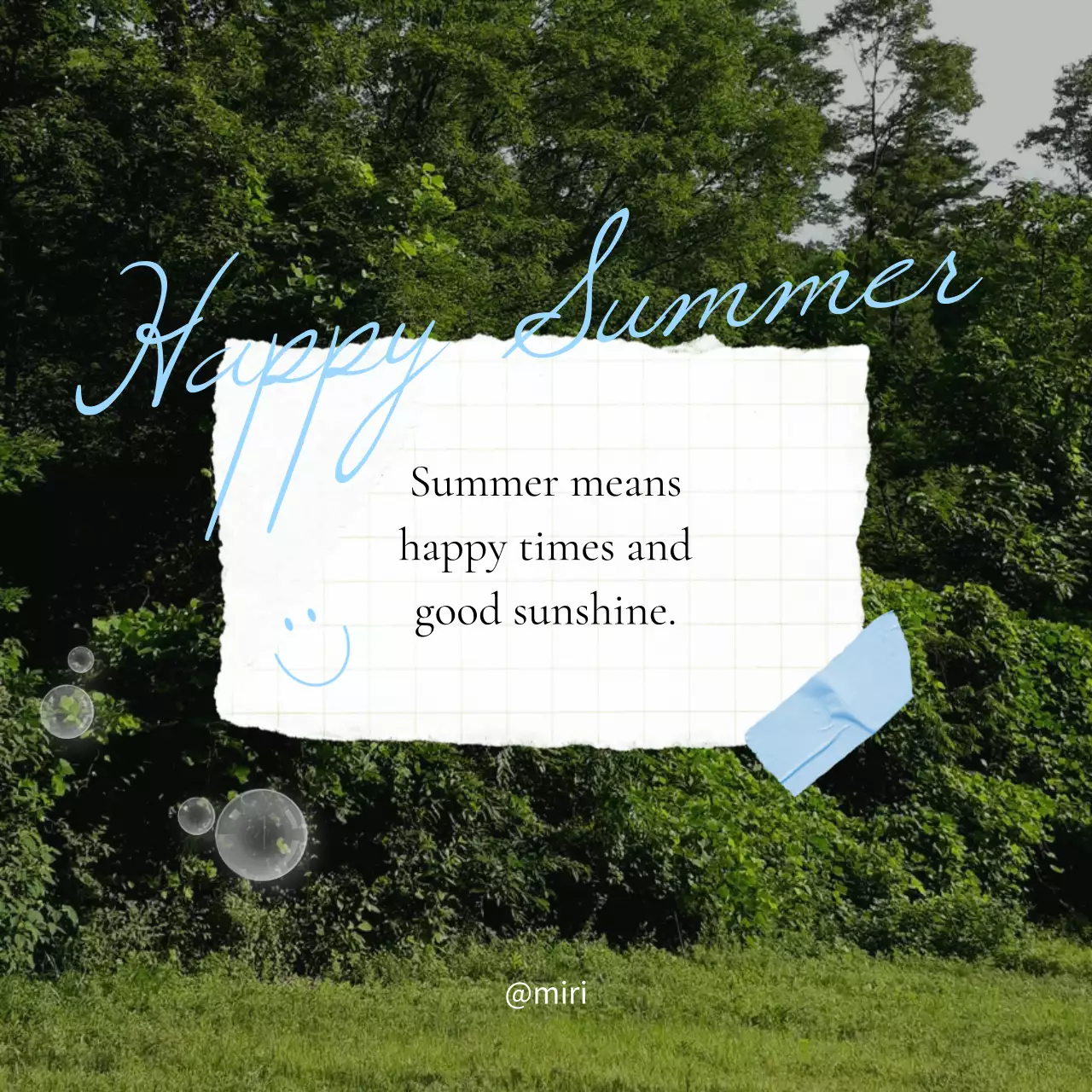 Green Simple Summer Greetings Card Social Media Post