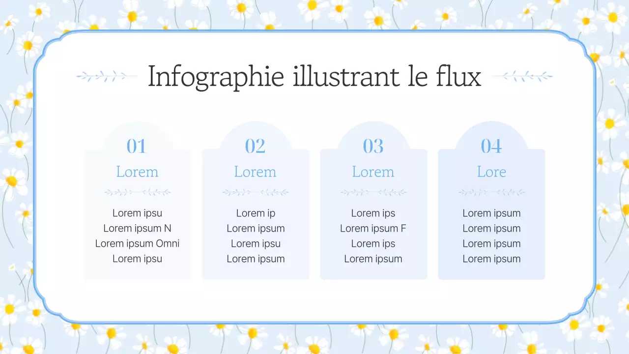 Présentation de simples fleurs d'été en bleu clair et jaune