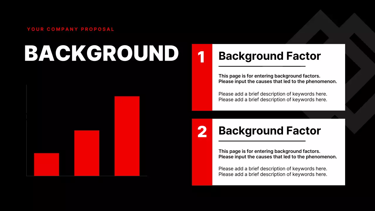 A simple corporate presentation in red and black