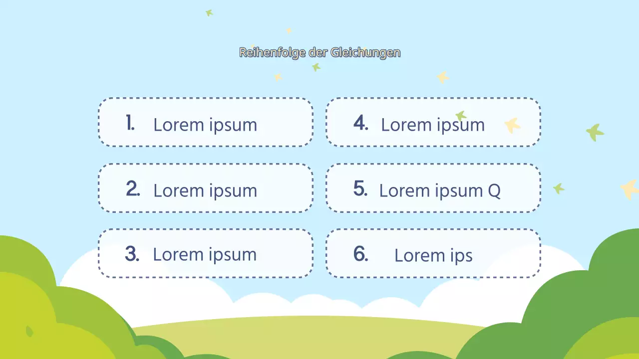 Eine hellblaue und chartreuse Präsentation für die Sommerferien