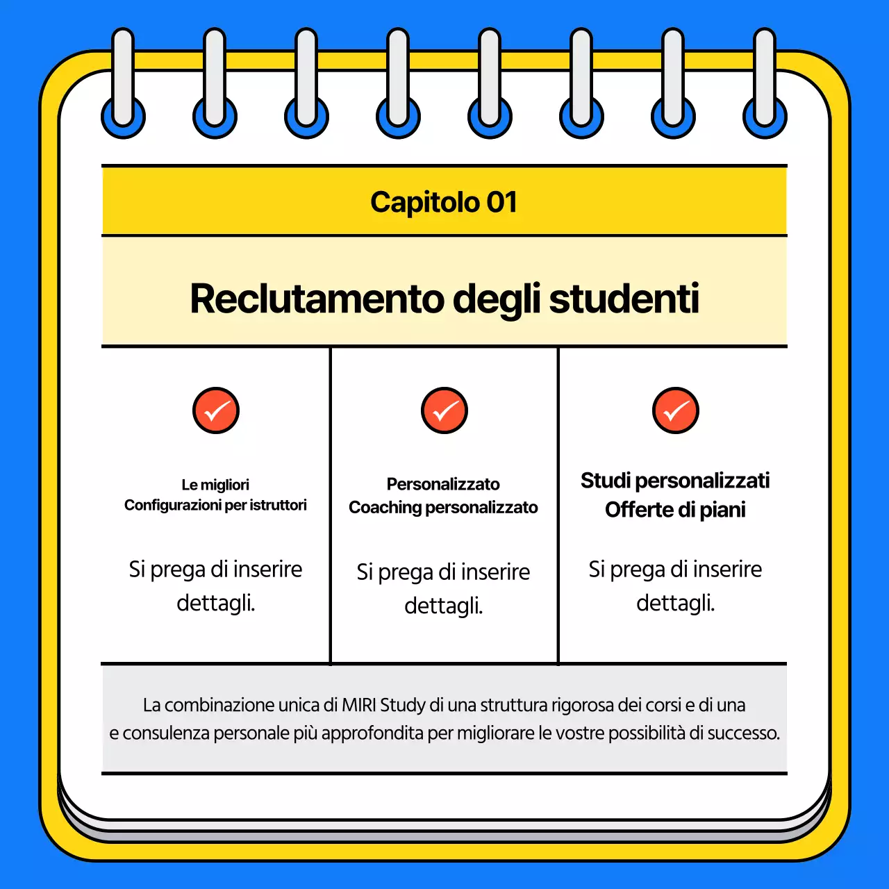 Promuovete la vostra scuola di ammissione con un tocco di blu e giallo.