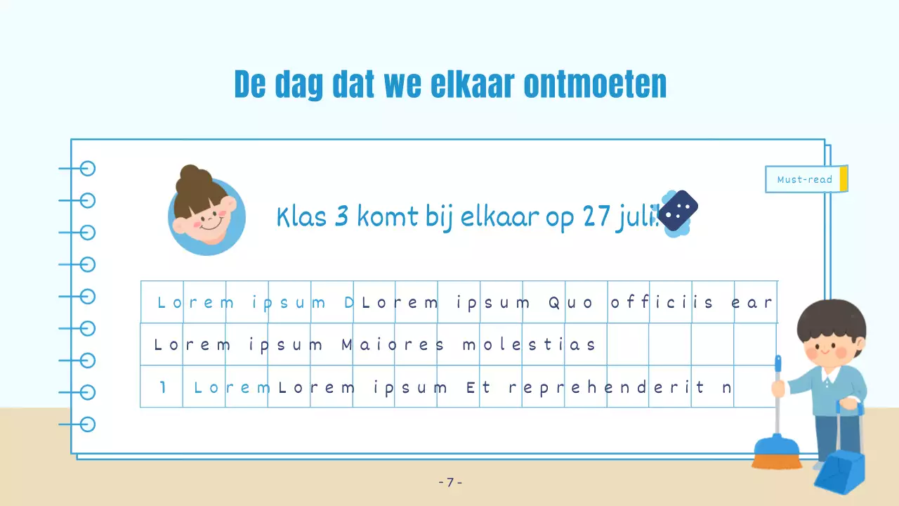 Een mooie blauw-beige zomervakantiepresentatie