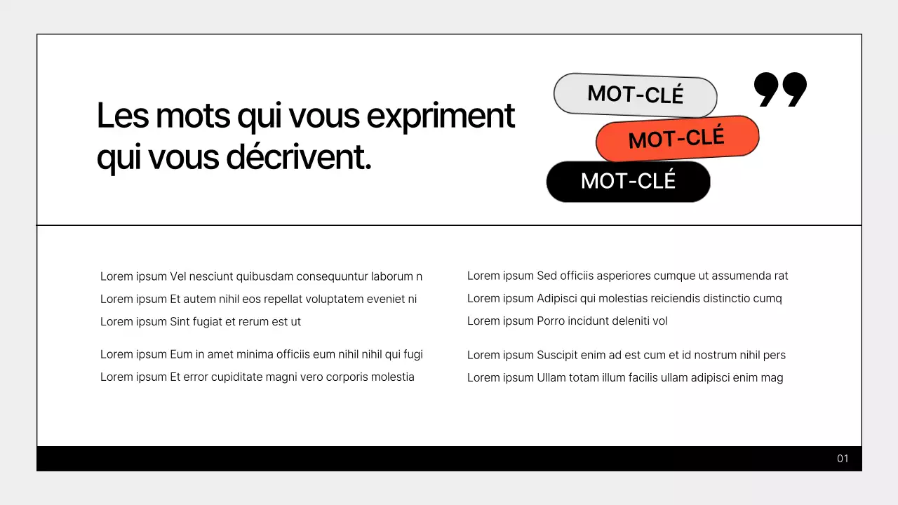 Un portfolio simple de spécialiste du marketing en gris et orange