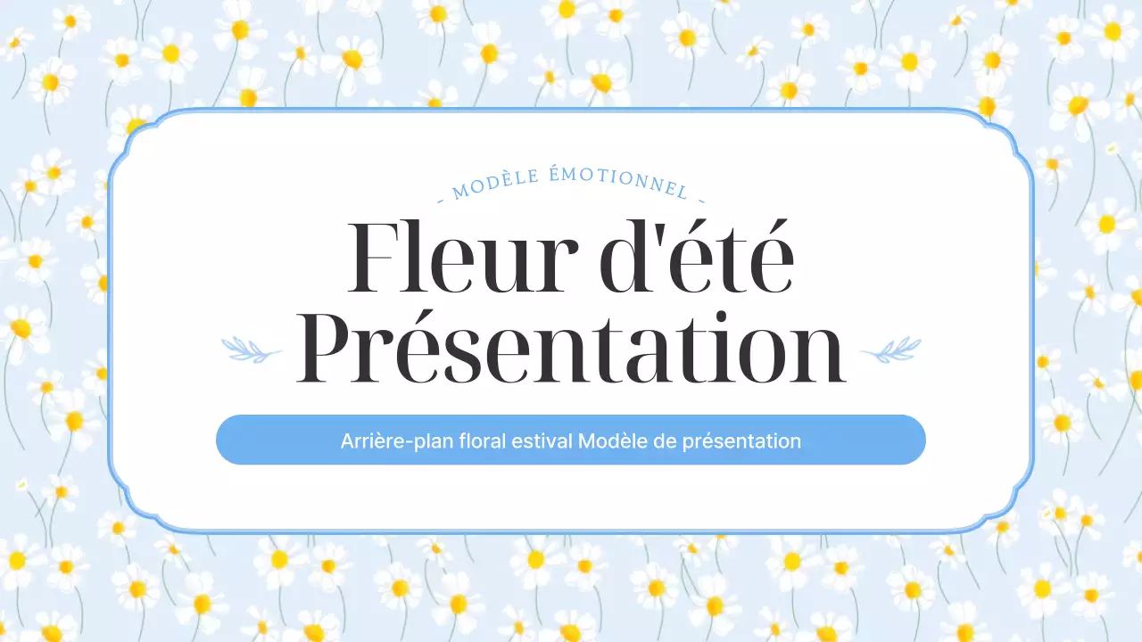 Présentation de simples fleurs d'été en bleu clair et jaune