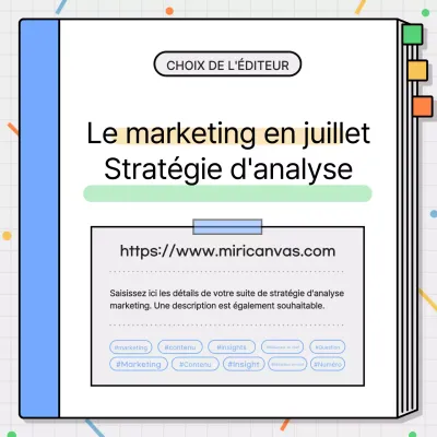 Promouvoir une stratégie simple de marketing insights en noir et bleu clair