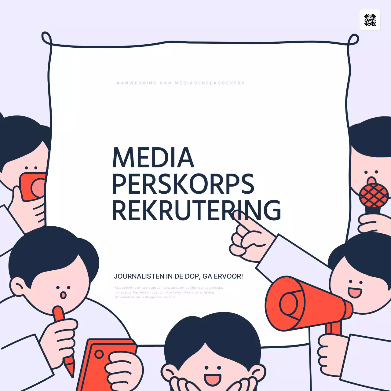 Bevorder de werving van trendy student media journalisten in mauve en rood