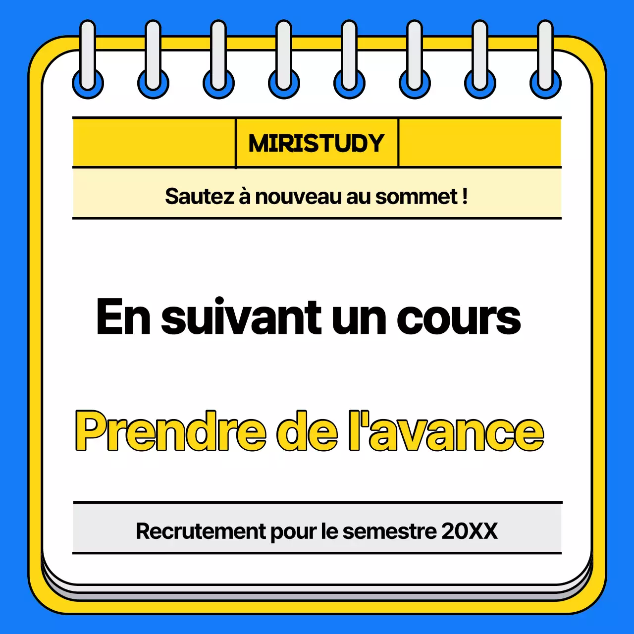 Faites la promotion de votre école d'admission avec une touche de bleu et de jaune