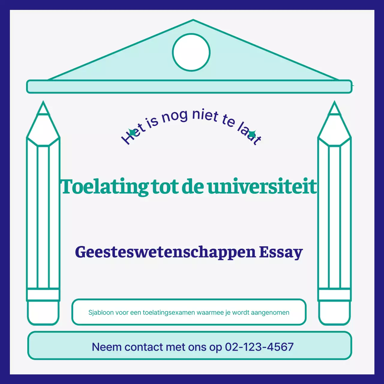 Eenvoudig groen en marineblauw toelatingsexamen essay schoolpromotie