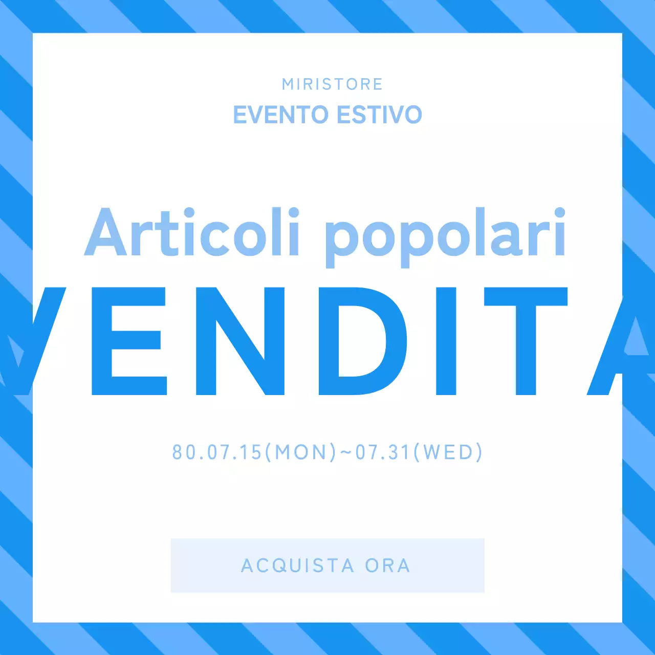 Semplice pubblicità di vendita blu e bianca