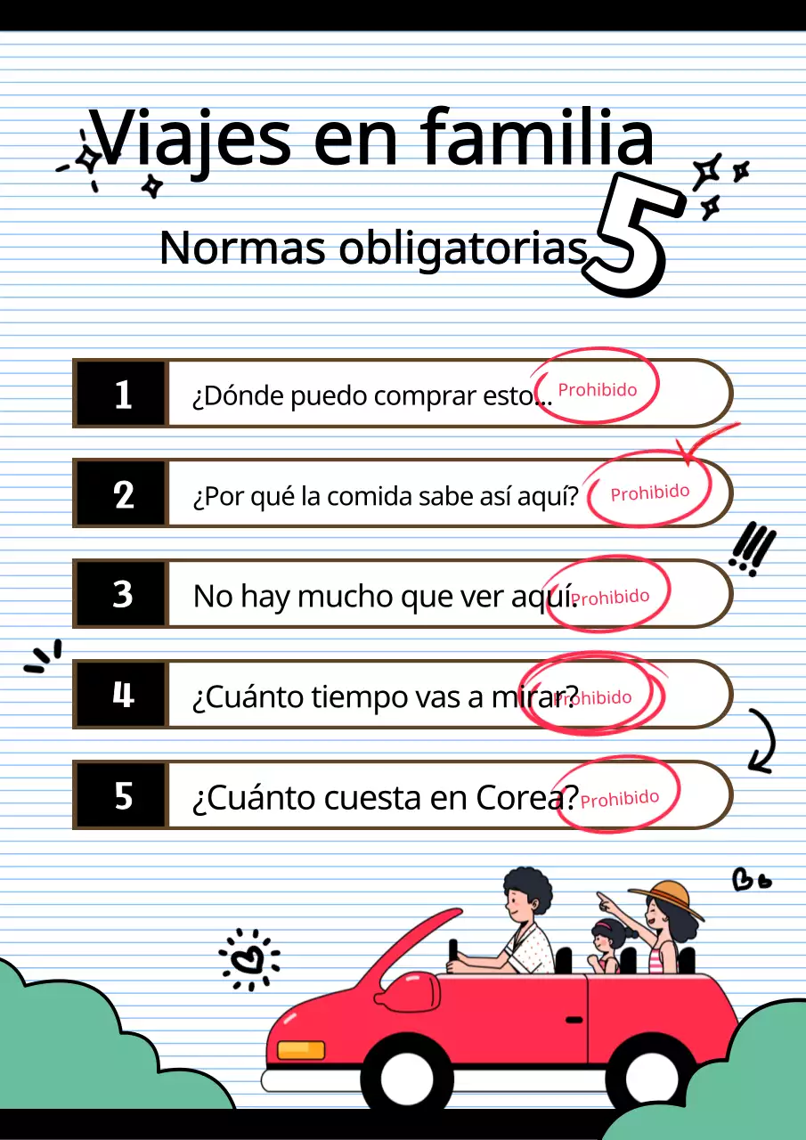 Prohibiciones de viajar en familia en negro y rojo @familytravelbans @familytravelbans