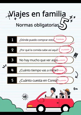 Prohibiciones de viajar en familia en negro y rojo @familytravelbans @familytravelbans