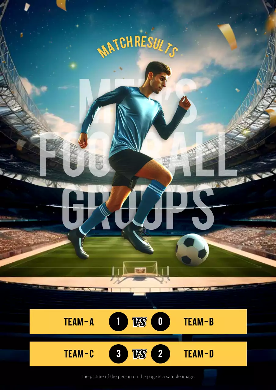 Blue Modern Football Announcement Poster