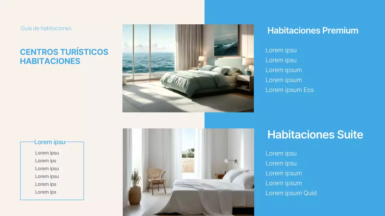 Una sencilla imprimación resort azul y marfil