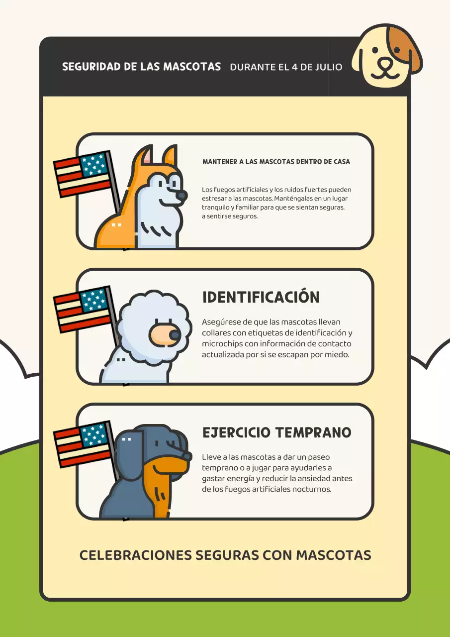 Consejos de seguridad para su mascota de color amarillo y chartreuse