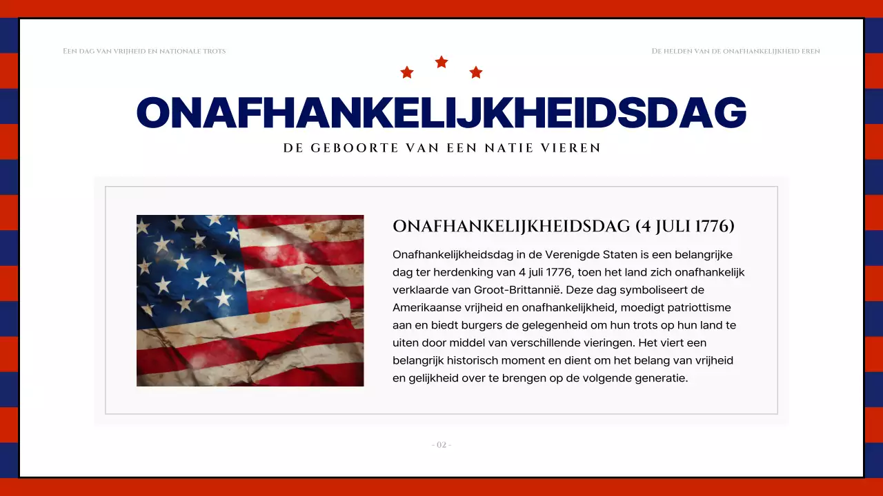 Moderne 4 juli middelen in rood en marineblauw