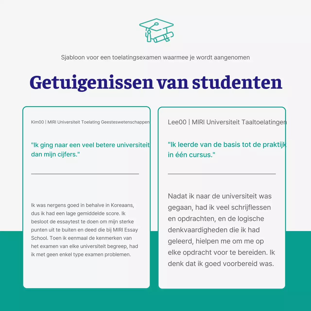 Eenvoudig groen en marineblauw toelatingsexamen essay schoolpromotie