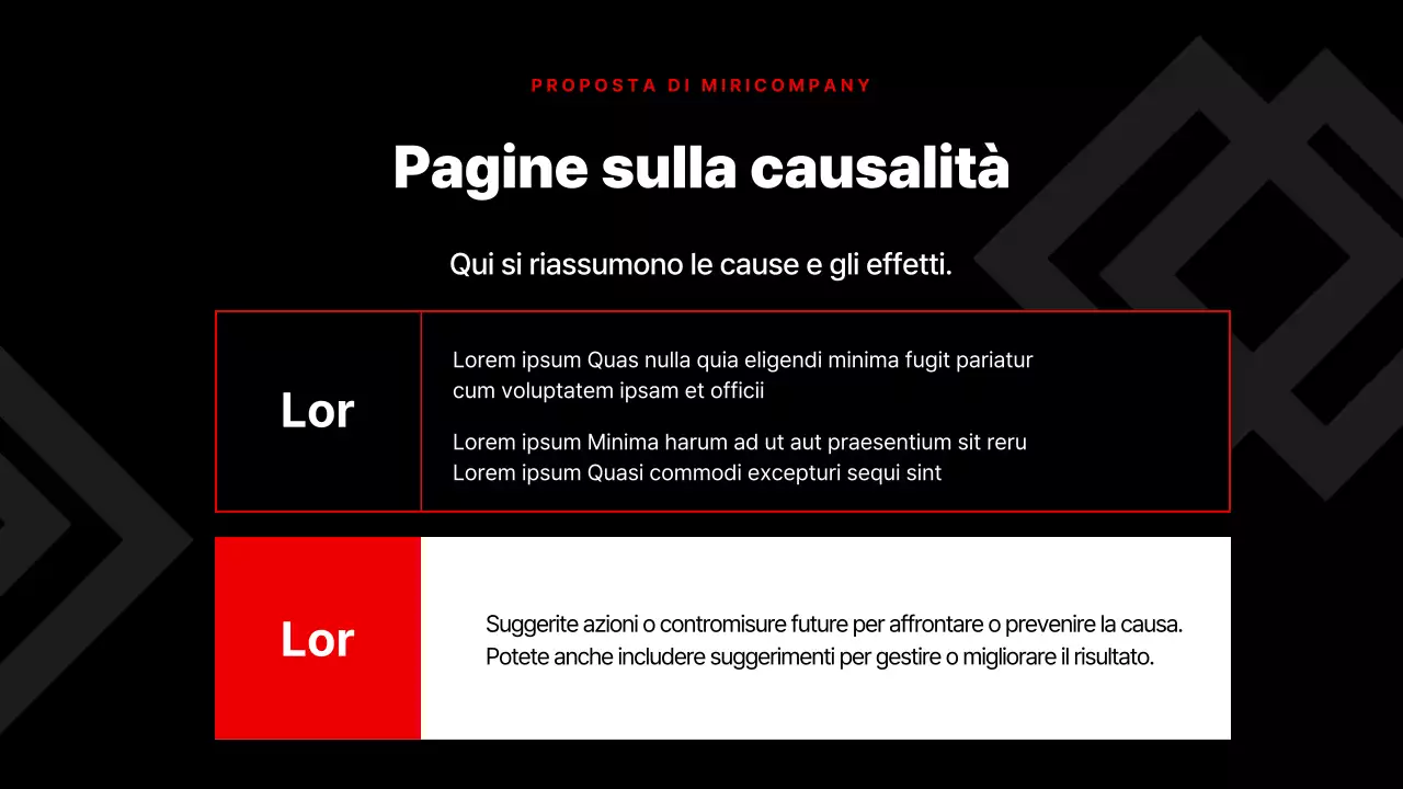Semplice presentazione aziendale in rosso e nero