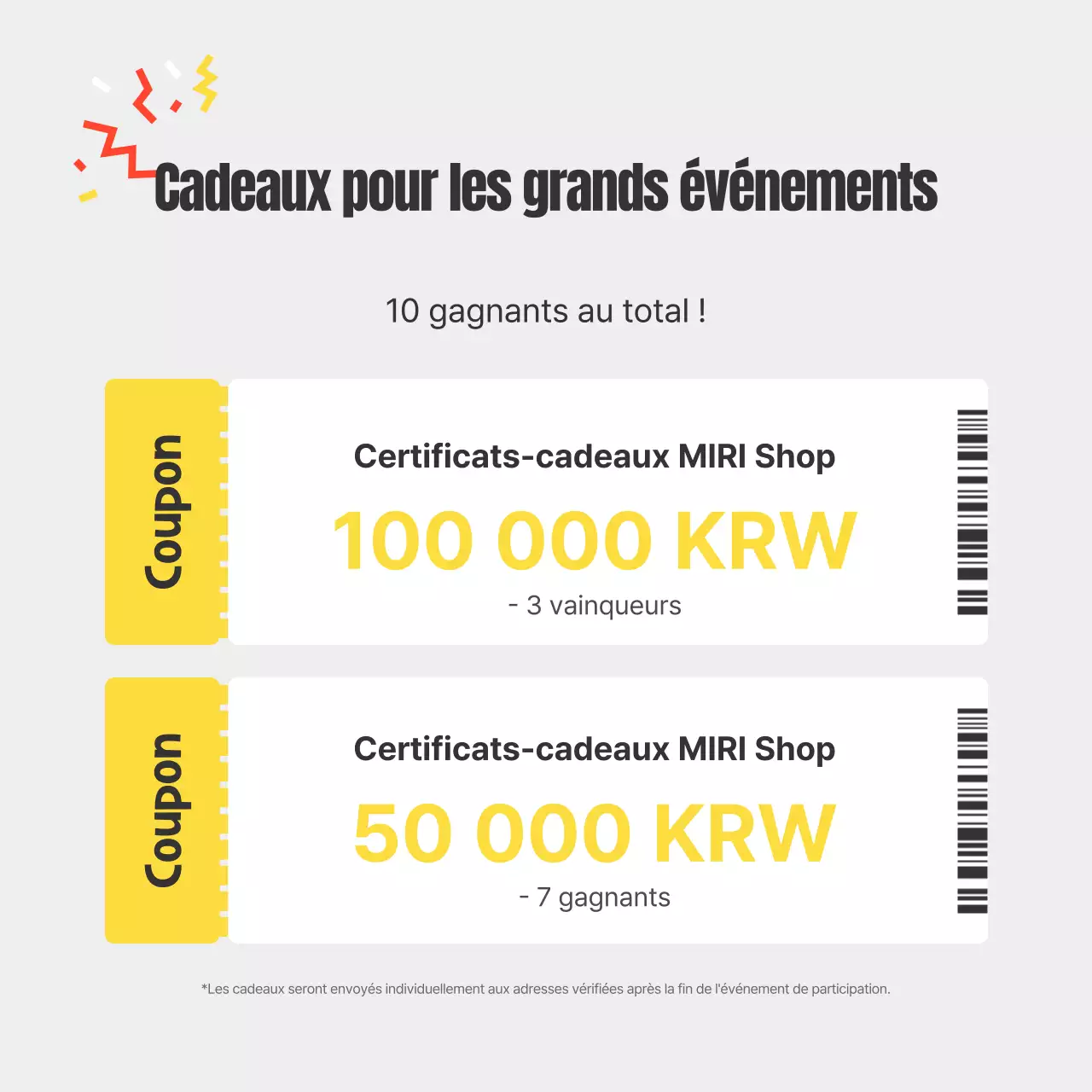 Annonce d'un événement sur fond jaune pour faire passer le message