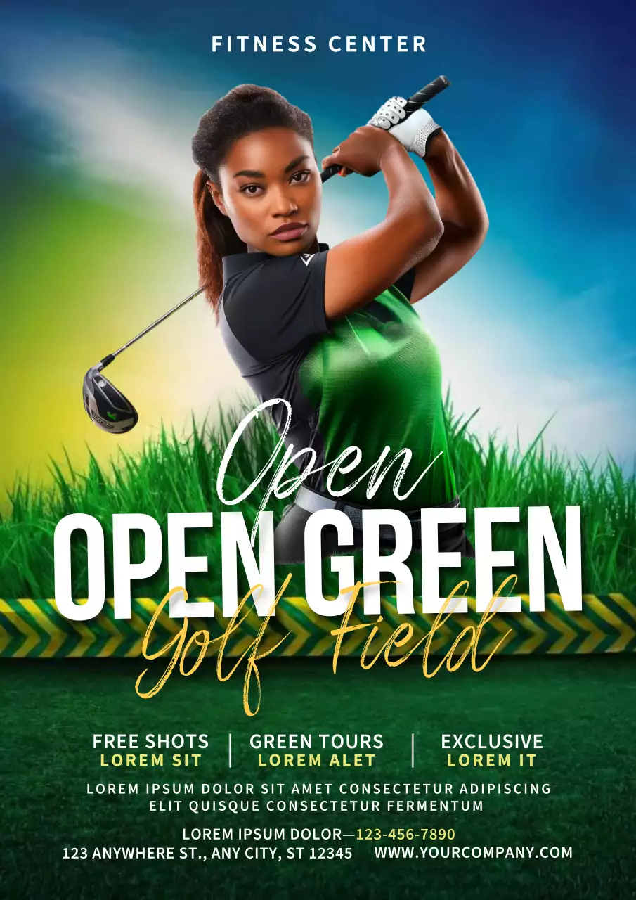 Green Modern Golf Promotion Poster