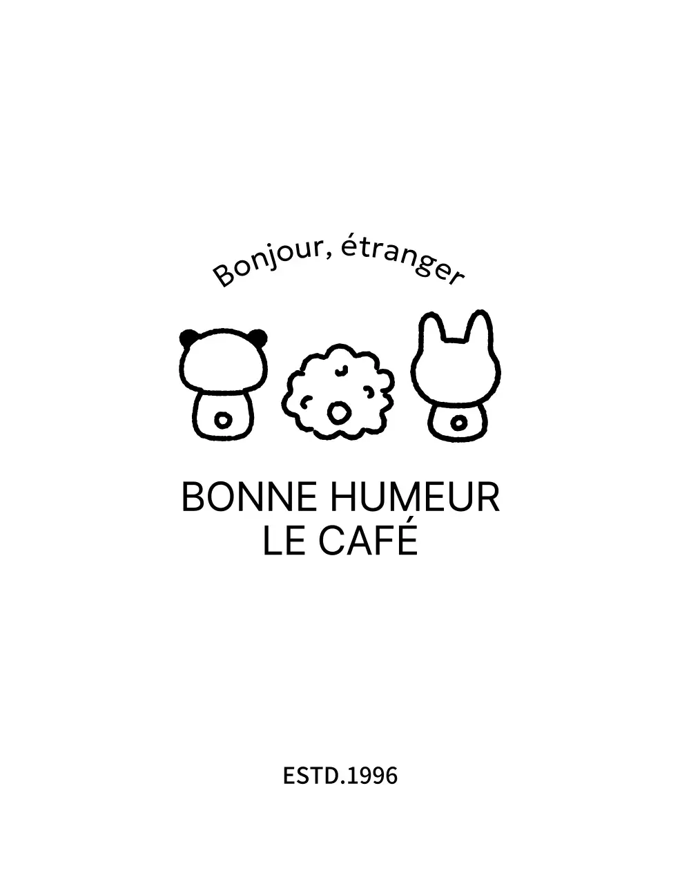 Mignonne marchandise de café avec des illustrations d'animaux de dos