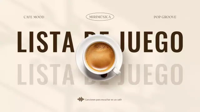 Sencilla funda de lista de reproducción inspirada en un café en beige y marrón