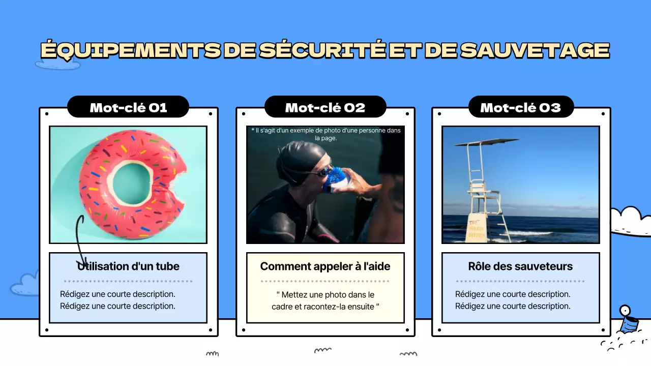 Un guide des jolies plages bleues et jaunes Plans de cours