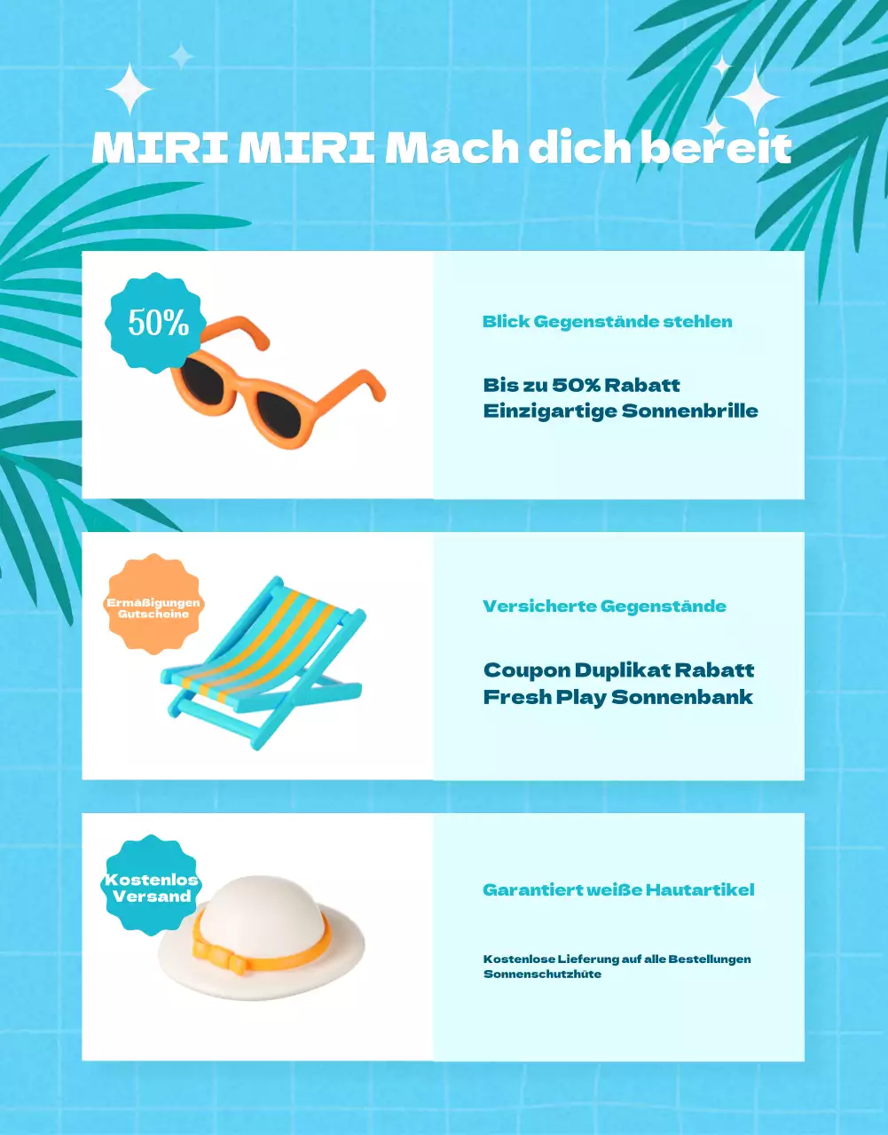 Werben Sie für eine Veranstaltung mit Vintage-Sommerartikeln in Hellblau