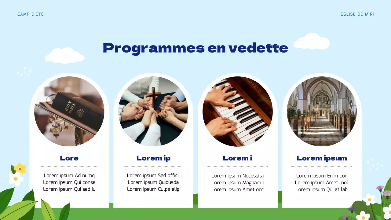 Ressources pour l'école biblique d'été bleu clair et vert