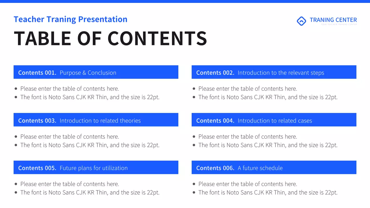 Blue Professional Teacher Guide Presentation