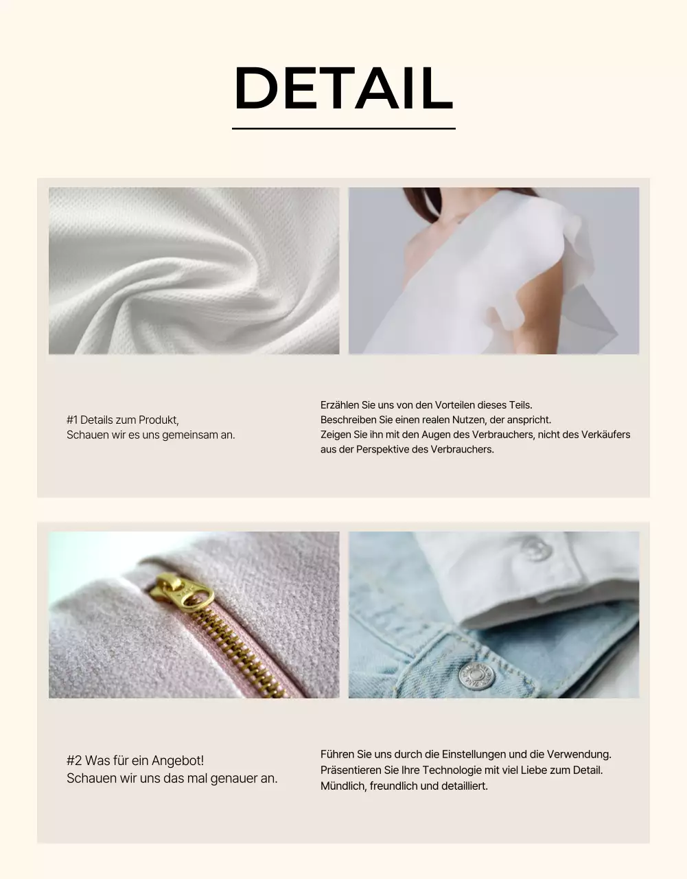 Einfache Modeanzeige in Beige