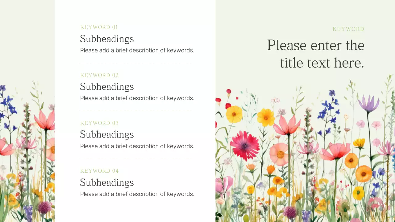 Presentasi Dokumen Bunga Berwarna-warni