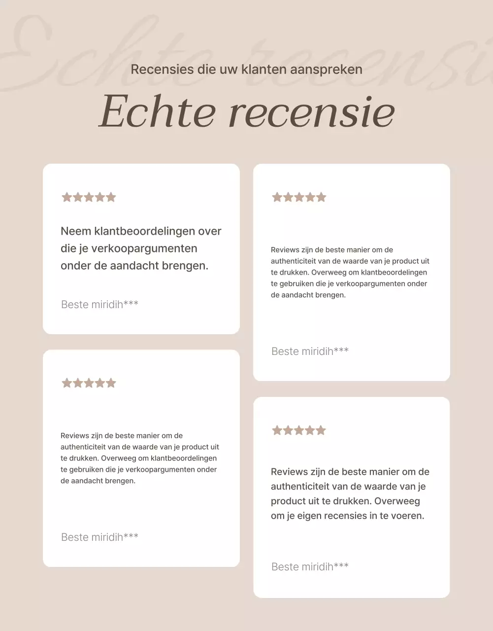 Promoot uw pagina met juwelenreviews in bruin en beige