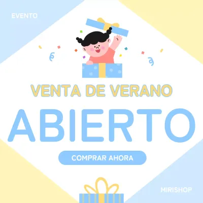 Un sencillo puesto de rebajas de verano en amarillo y azul claro