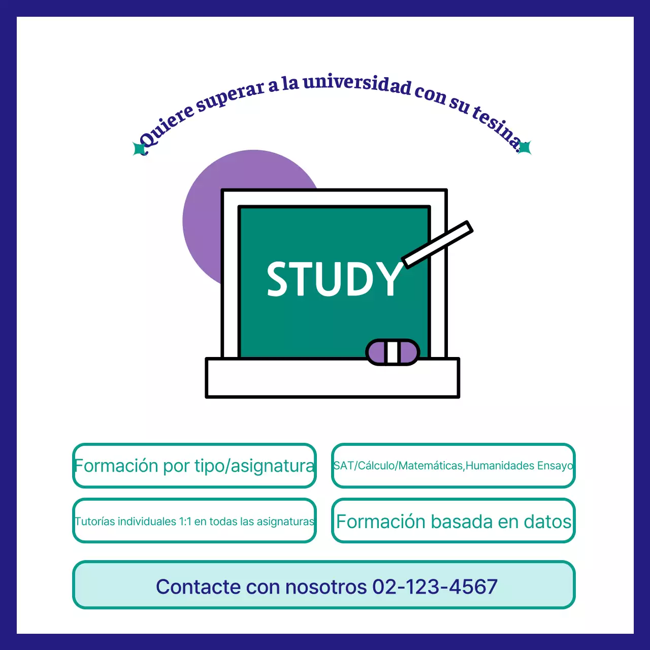 Ensayo de selectividad simple verde y azul marino promoción escolar