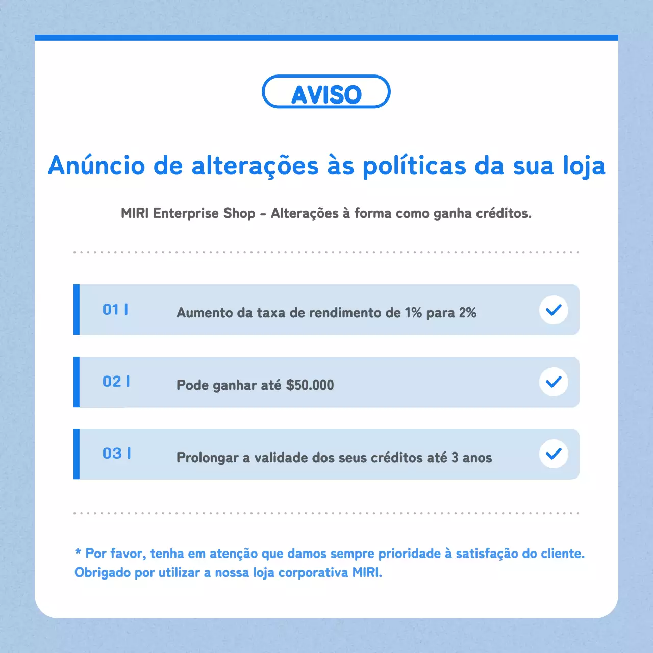 Um guia para mudar as políticas da sua loja para um visual moderno em azul e preto