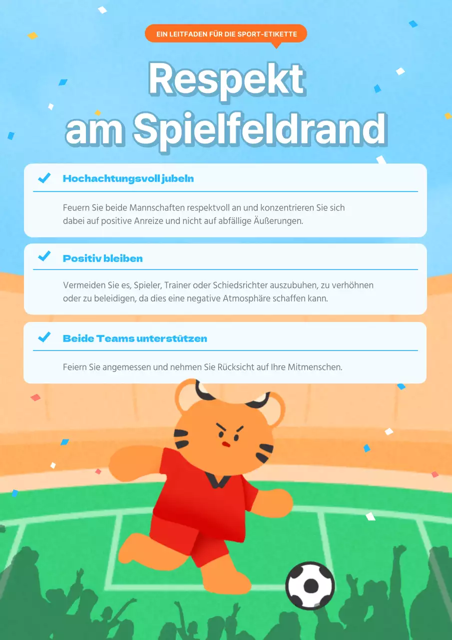 Eine hübsche Erinnerung an die Sport-Etikette in Hellblau und Grün