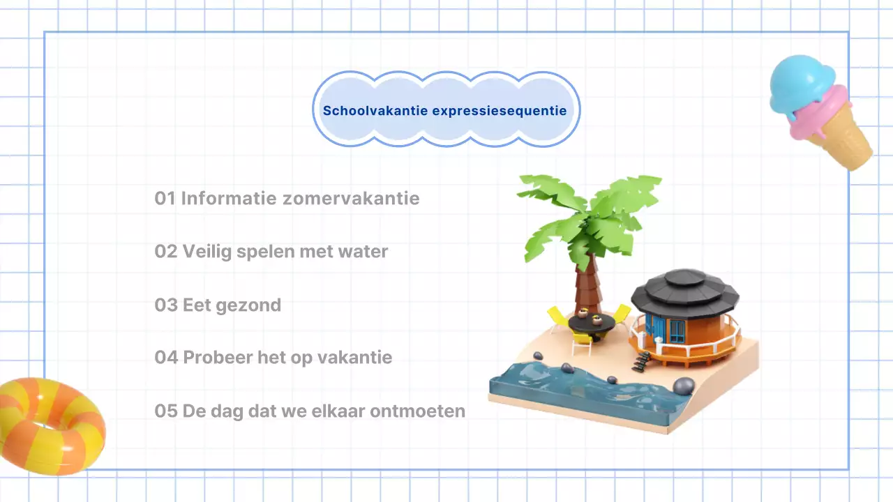 Lesmateriaal voor blauwe en lichtblauwe zomervakantie