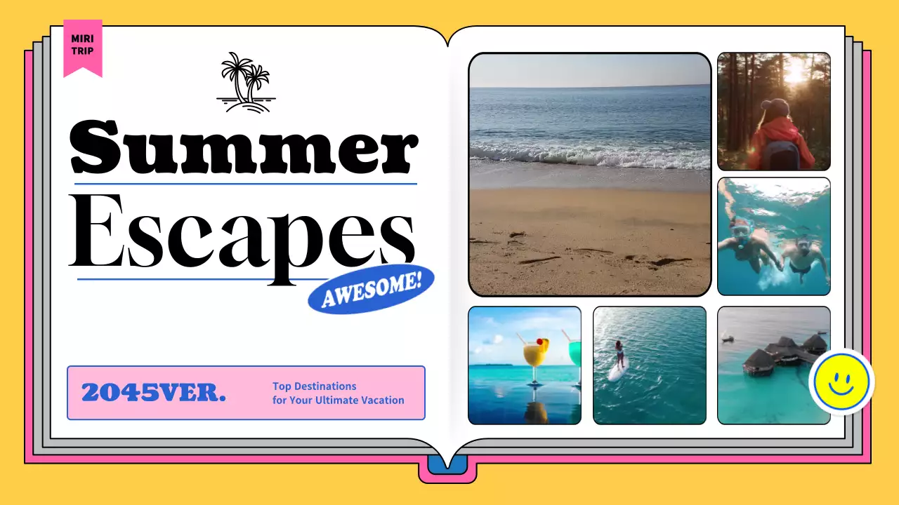 옐로우 트렌디 휴가 가이드 유튜브 썸네일