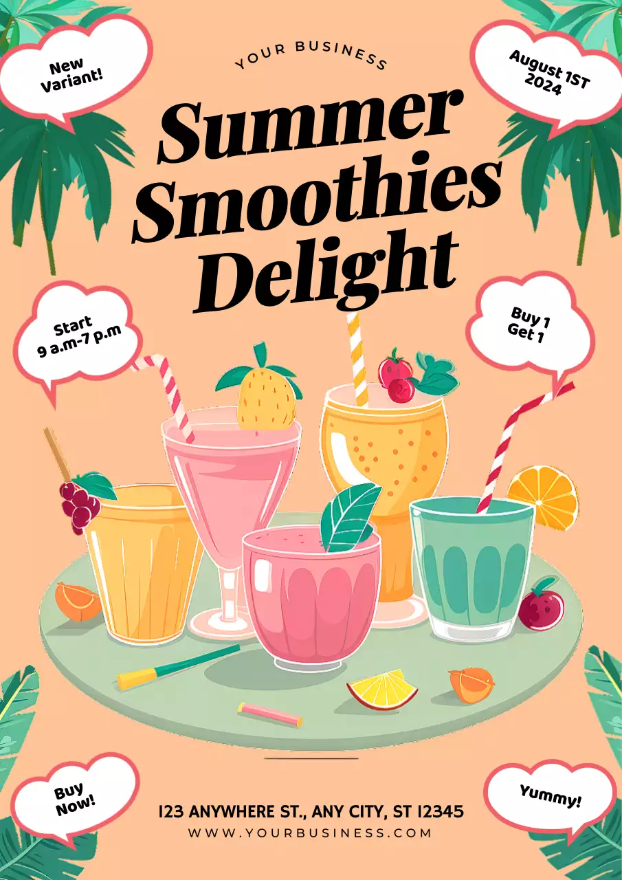 Orange Trendy Smoothies Promotion Poster