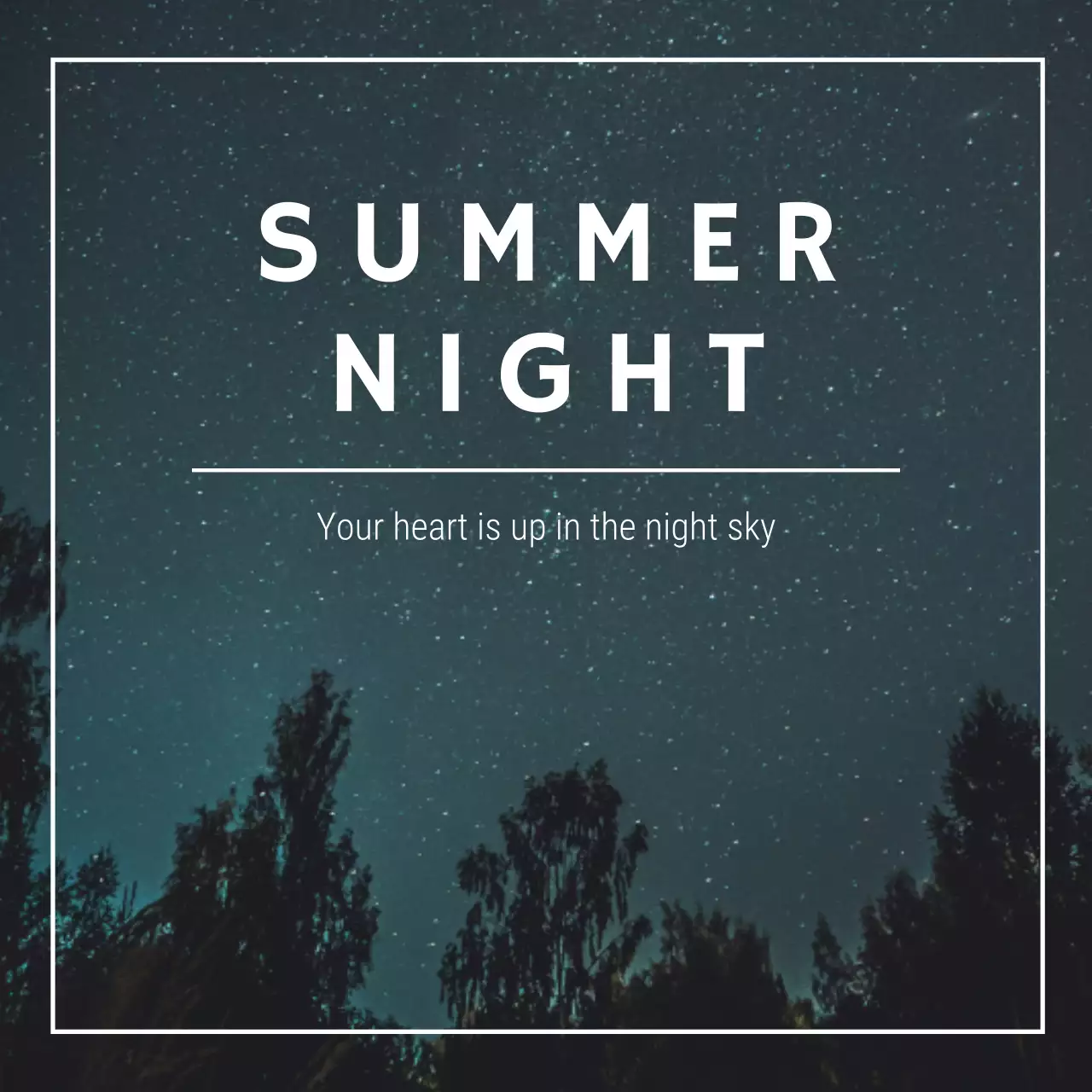 Navy Minimal Summer Invitation Social Media Post