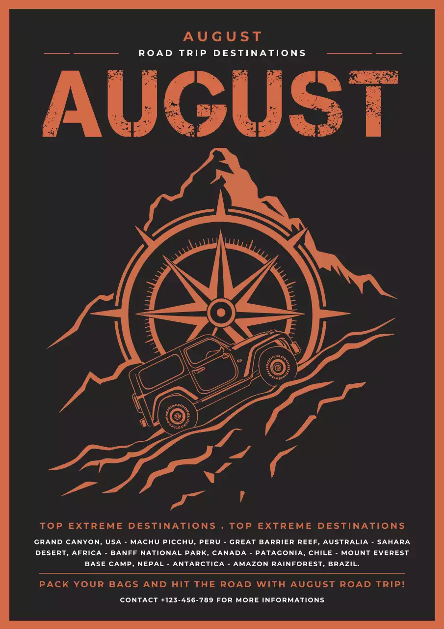 Orange Retro Travel Promotion Poster