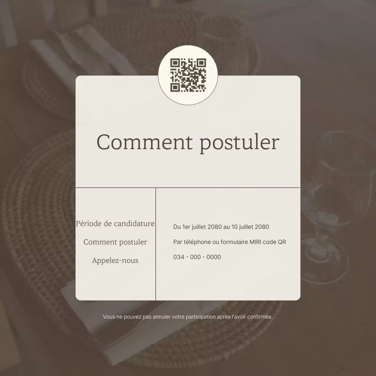 Annonce d'un cours luxueux d'une journée sur l'ivoire et le marron