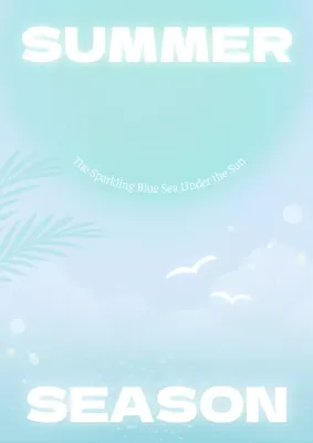 Blue Minimal Summer Announcement Poster