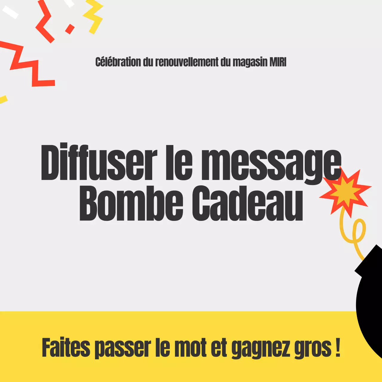 Annonce d'un événement sur fond jaune pour faire passer le message