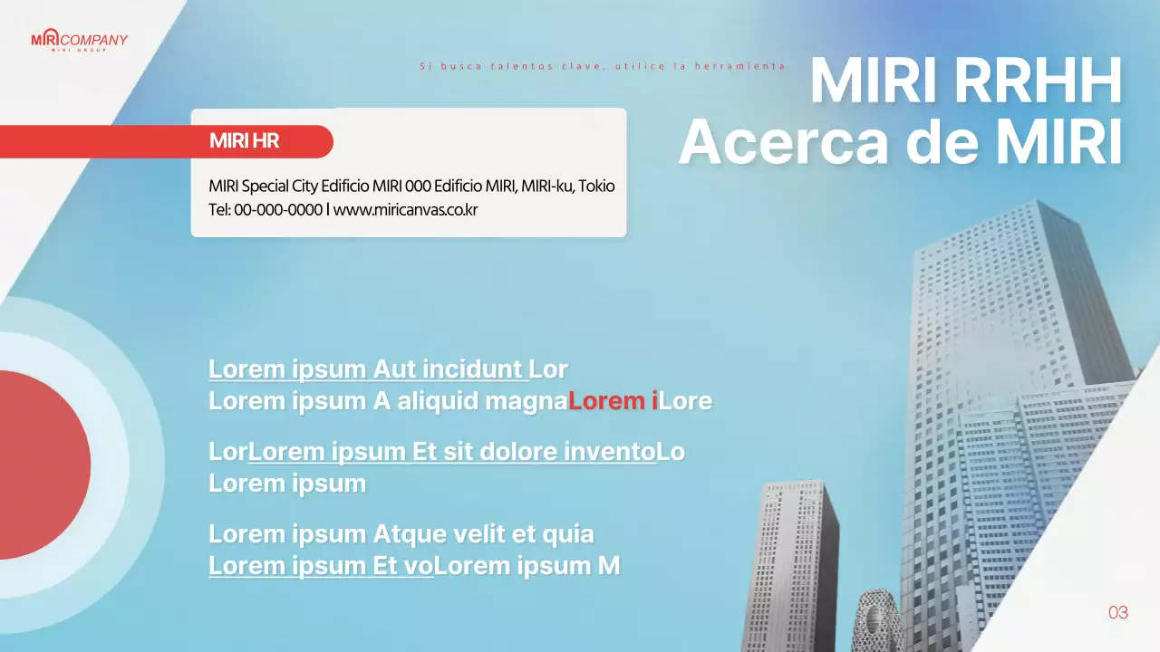 Propuesta de Headhunting resaltada en azul claro y rojo