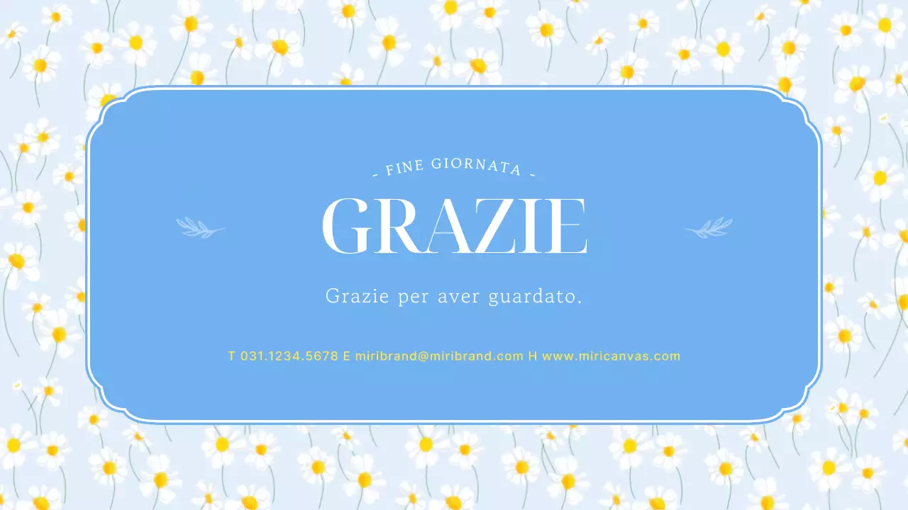 Semplici fiori estivi con presentazione in azzurro e giallo