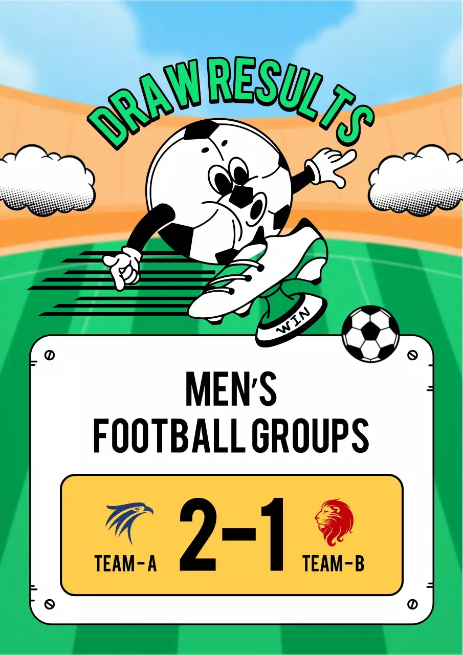 Green Comic Football Announcement Poster