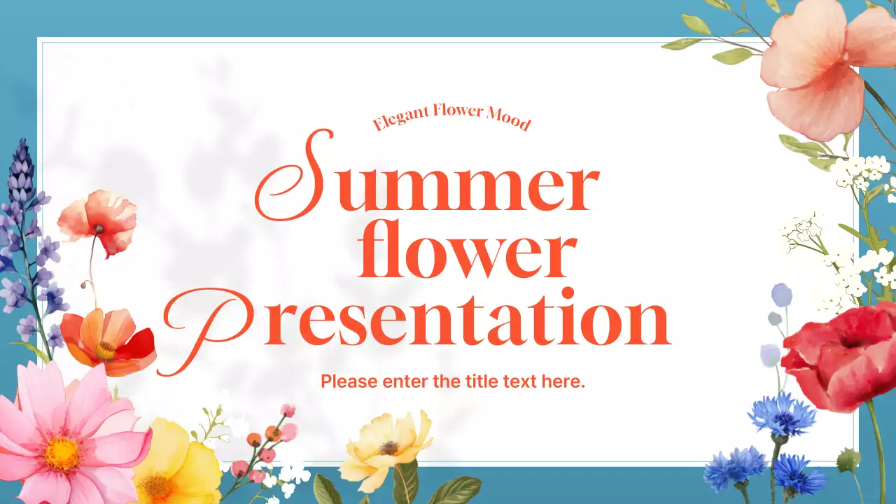 Blue Elegant Flower Presentation