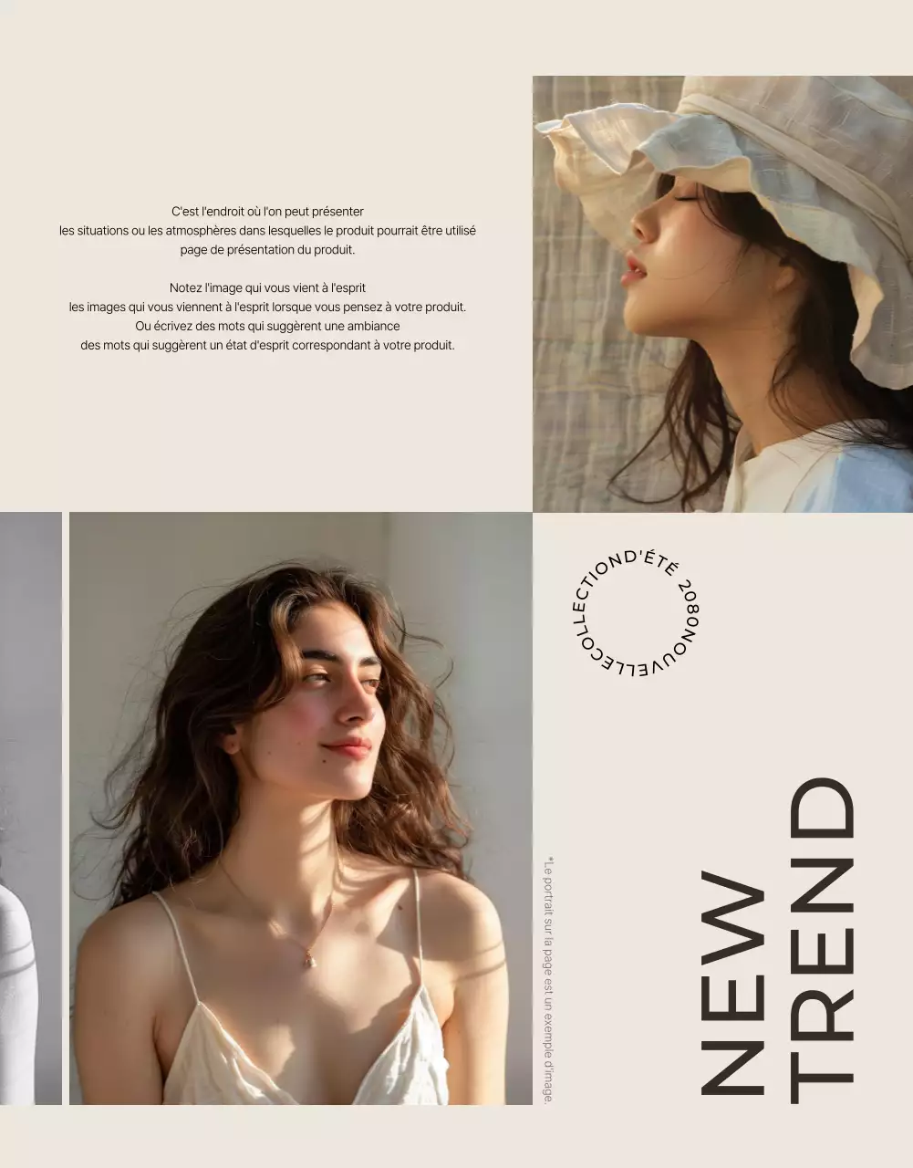 Annonce de mode simple en beige