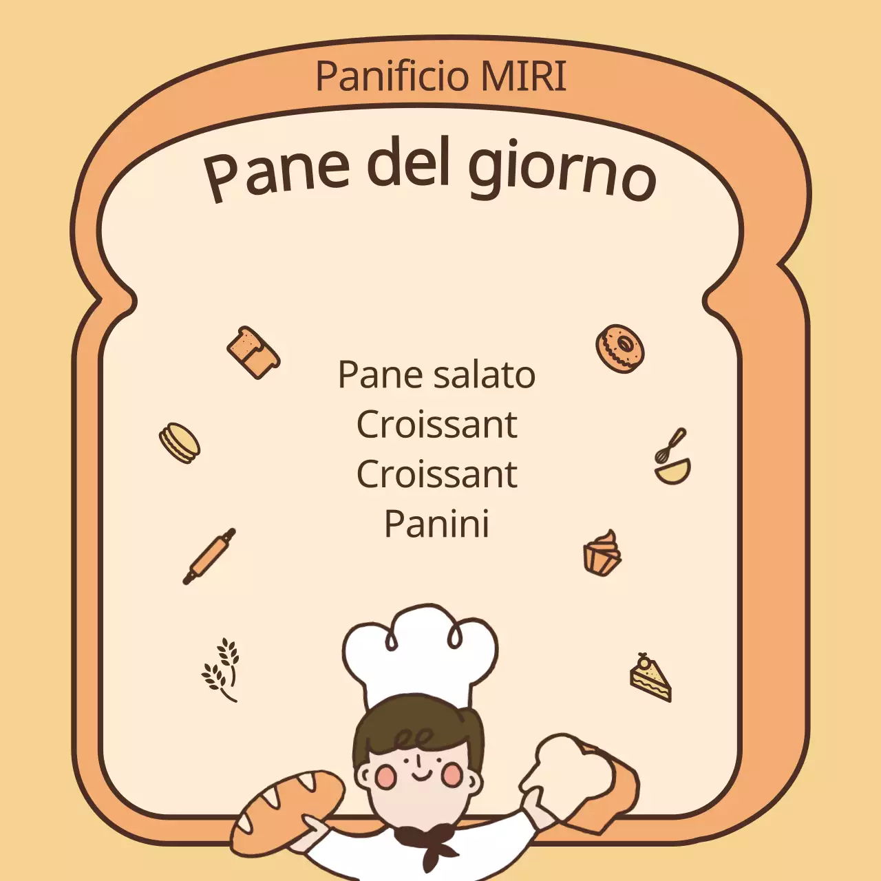 Informazioni sulla linea di panetteria gialla e arancione